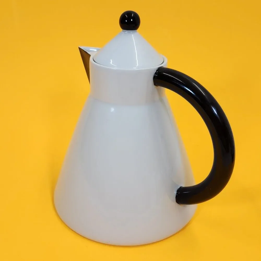 Ysenburg Art Werk Teapot Black White Waechtersbach Vintage Porcelain Ceramics